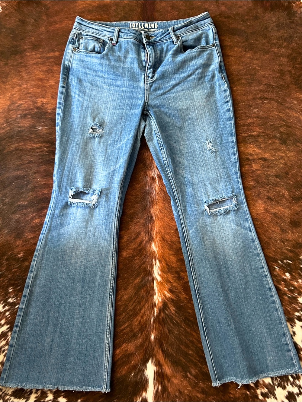 Idyllwind Blue Distressed Flare Jeans